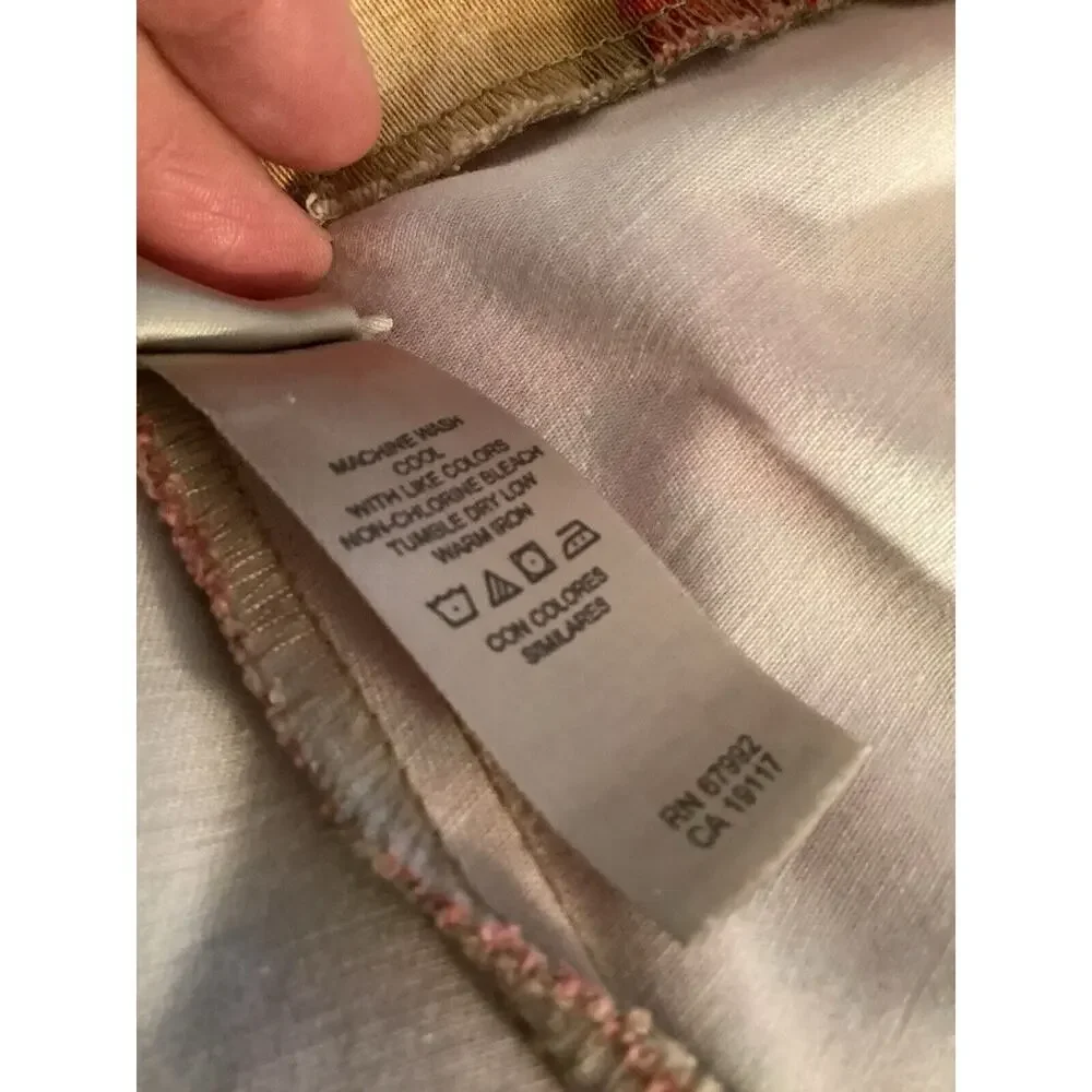 Sigrid Olsen Sport Women's Pink/Beige Floral Pattern‎ Ankle Pant Slacks SZ 6